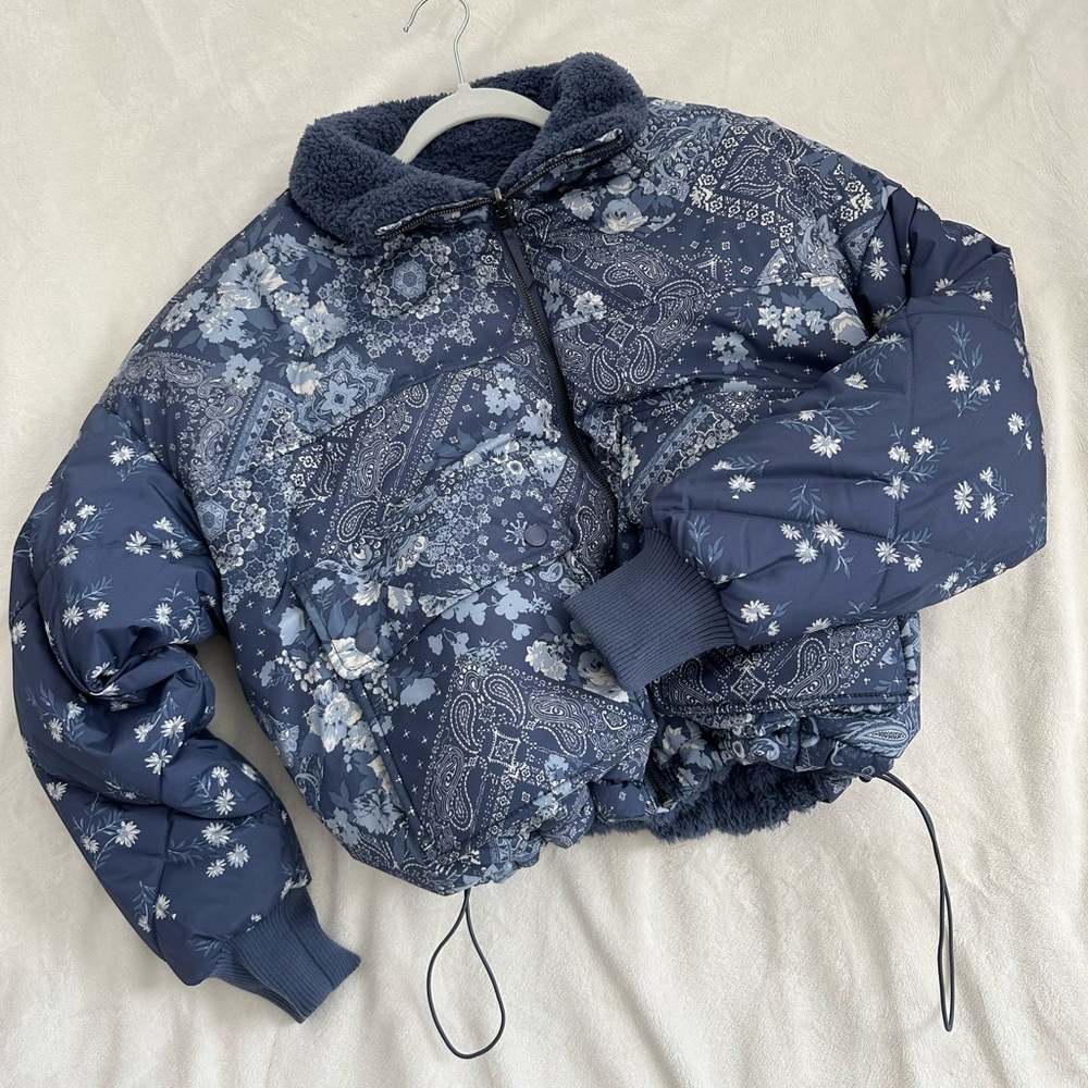 American Eagle Paisley Puffer Coat